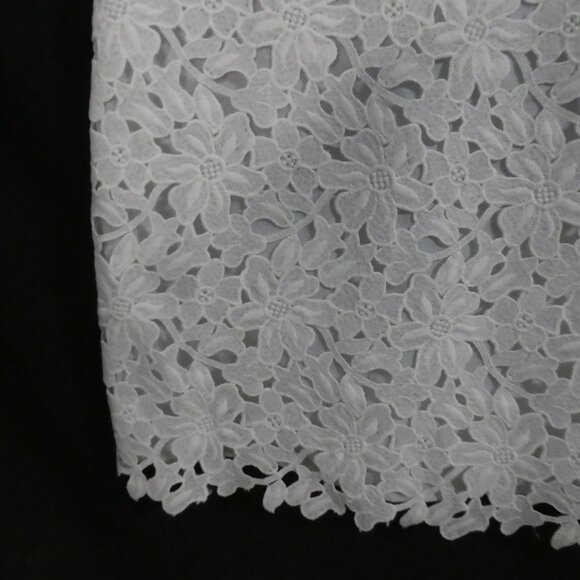 LOFT | 00P | Elegant White Floral Lace Mini Dress - Picture 7 of 14